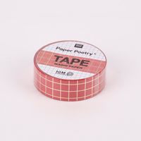 Rico Design Washi Tape Karo rot gold 1.5cmx10m