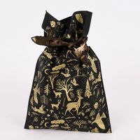 Rico Design Geschenktüte Nostalgic Christmas Wald klein schwarz gold 20x30cm