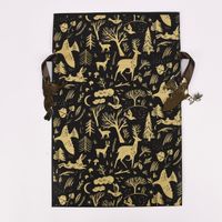 Rico Design Geschenktüte Nostalgic Christmas Wald groß schwarz gold 30x45cm