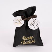 Rico Design Geschenktüte Merry Christmas klein schwarz gold 20x30cm
