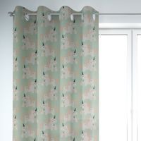 SCHÖNER LEBEN. Kinderzimmer-Vorhang Einhörner mint weiß rosa 245cm oder Wunschlänge