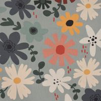 SCHÖNER LEBEN. Zugluftstopper Halbpanama Blumen Blüten mint bunt