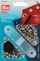 Prym Ösen und Scheiben MS silberfarbig nickelfrei 4.0 mm
