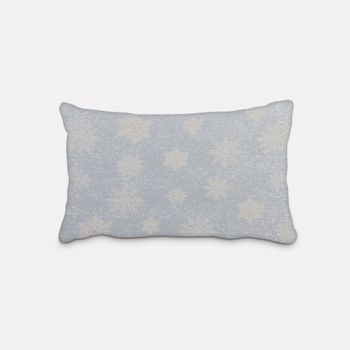SCHÖNER LEBEN. Kissenhülle Eiskristalle hellblau silber beige