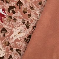 Baumwolljersey Jersey Herbstwald Igel Pilze altrosa beige braun 1.5m