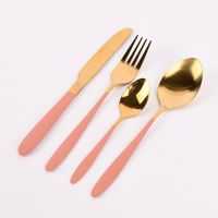 Besteck-Set Pastell Duo goldfarbig lachs mint oder grau goldfarbig 16teilig