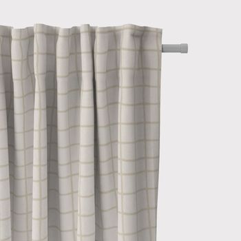 SCHÖNER LEBEN. Vorhang Karo Gitter wollweiß beige 245cm oder Wunschlänge