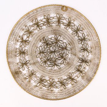 Wanddeko Dekoteller Metallgeflecht goldfarbig rund 40cm D
