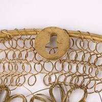 Wanddeko Dekoteller Metallgeflecht goldfarbig rund 40cm D