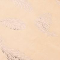 Deko-Samtstoff Samtband Tischband mit Goldprint Federn oder Ginkgo creme 28x150cm