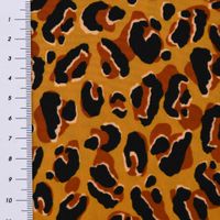 Bekleidungsstoff Pearl Peach Leoparden Muster ocker schwarz braun 1.44