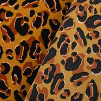 Bekleidungsstoff Pearl Peach Leoparden Muster ocker schwarz braun 1.44