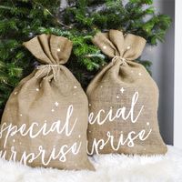 Jutesack Weihnachtssack Geschenkesack special surprise natur weiß 40x55cm