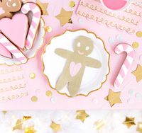 Serviette Gingerbread Man Lebkuchenmann goldfarbig 16x13cm 3lagig 20 Stück