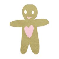 Serviette Gingerbread Man Lebkuchenmann goldfarbig 16x13cm 3lagig 20 Stück
