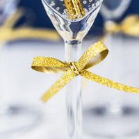 Geschenkband goldfarbig mit Glimmer 5mm breit 225m-Spule