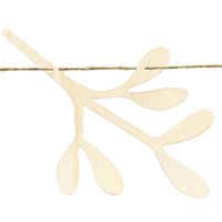 Holz-Girlande mit Mistelzweigen natur 10.5x127cm