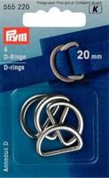 Prym 4Stück D Ringe 20mm silberfarbig