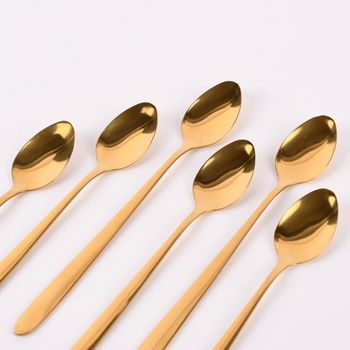 2 Stück Goldene Kaffeelöffel Aus Edelstahl – 17,5 Cm Lang, Ergonomischer Griff, Für Kaffee, Tee & Desserts