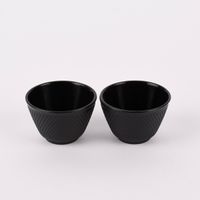 Japanische Teetassen Gusseisen schwarz 100ml 2Stk