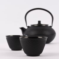 Japanische Teekanne Gusseisen schwarz 1500ml