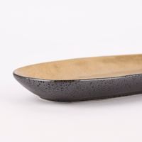Kleiner Teller oval Glamour Porzellan goldfarbig schwarz 25x11.5cm versch. Varianten