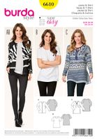Burda Schnittmuster 6610 Damen Jacke & Shirt
