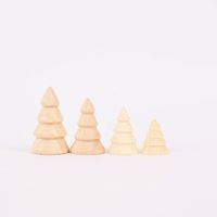Creativ Company Deko Weihnachtsbäume aus Holz 4 Stück verschieden groß
