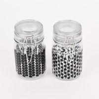 Vorratsglas mit Bügelverschluss rund oder eckig verschiedene Muster klar schwarz 200ml