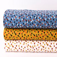 Sweatstoff Soft Sweat Tupfen Pinselstriche ocker grau schwarz orange 1