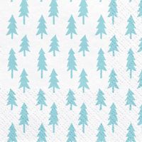 Serviette Weihnachtsbäume weiß grün 33x33cm 3lagig 20 Stück