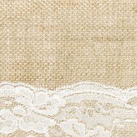 Deko Tischband Jute Sackleinen r Spitzenborte natur weiß 0.28x2.75m