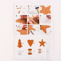 Creativ Company Weihnachtsbastelset für 3 Lederpapierhänger natur