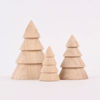Creativ Company Deko Weihnachtsbäume aus Holz 3 Stück verschieden groß