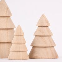 Creativ Company Deko Weihnachtsbäume aus Holz 3 Stück verschieden groß