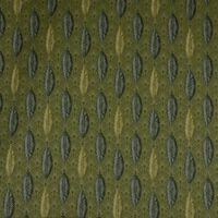 SCHÖNER LEBEN. Vorhang Art Déco Blätter Fächer grün creme 245cm oder Wunschlänge
