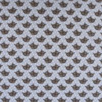 Baumwollstoff FAUZY Fuchs Brille Dreiecke hellblau taupe weiß 1.5m