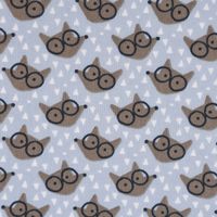 Baumwollstoff FAUZY Fuchs Brille Dreiecke hellblau taupe weiß 1.5m