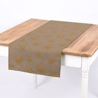 Dekostoff Halbpanama Leinenlook Sonne natur goldfarbig 1.40m Breite