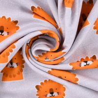 Lillestoff Bio Jersey Mr. Leo Löwe grau orange 1.5m Breite