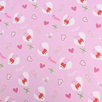 Baumwollstoff Organic Bio Popeline Peppa Wutz Herzen rosa 1.50m Breite