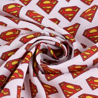 Baumwollstoff Organic Bio Popeline Superman™© Logo weiß 1.50m Breite