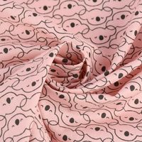 Baumwollstoff MIKOA Koala Kopf rosa dunkelgrau 1.50m Breite