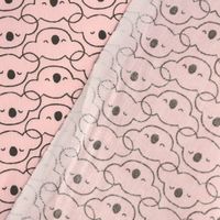 Baumwollstoff MIKOA Koala Kopf rosa dunkelgrau 1.50m Breite