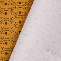 Baumwolljersey Jersey MIKOA Koala Kopf ocker dunkelgrau 1.5m Breite