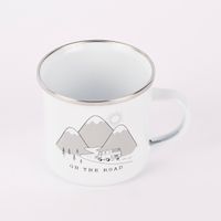 Sass & Belle Emaille Tasse On the Road weiß schwarz 250ml