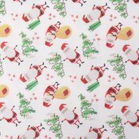 Baumwollstoff Digitaldr. Santa Claus Weihnachtsmann Christbaum weiß ro