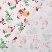 Baumwollstoff Digitaldr. Santa Claus Weihnachtsmann Christbaum weiß ro