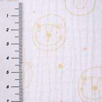 Double Gauze Musselin Bären Löwen Sternchen weiß 1.35m Breite