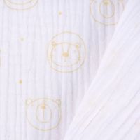 Double Gauze Musselin Bären Löwen Sternchen weiß 1.35m Breite